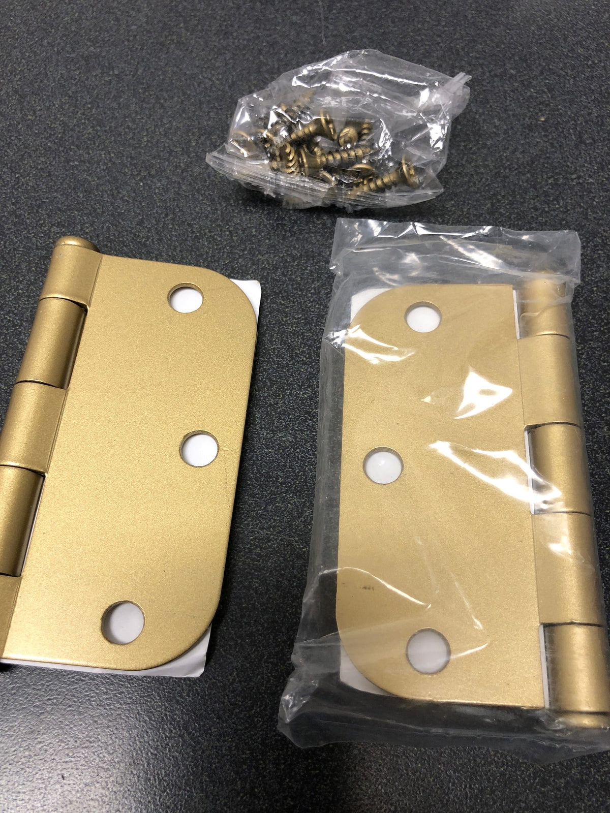 Emtek 91033US4 3.5" x 3.5" Plain Bearing 5/8" Radius Corners Mortise Hinge - Pair of Hinges - Satin Brass
