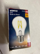 Satco Lighting S11428 Single 6.5 Watt Vintage Edison A19 Medium (E26) LED Dusk to Dawn Bulb - 800 Lumens, 2700K, and 80CRI - Clear
