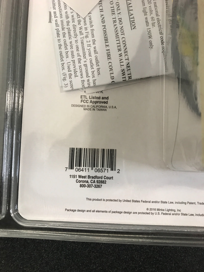 MinkaAire Wall Control for Six Speed DC Ceiling Fan