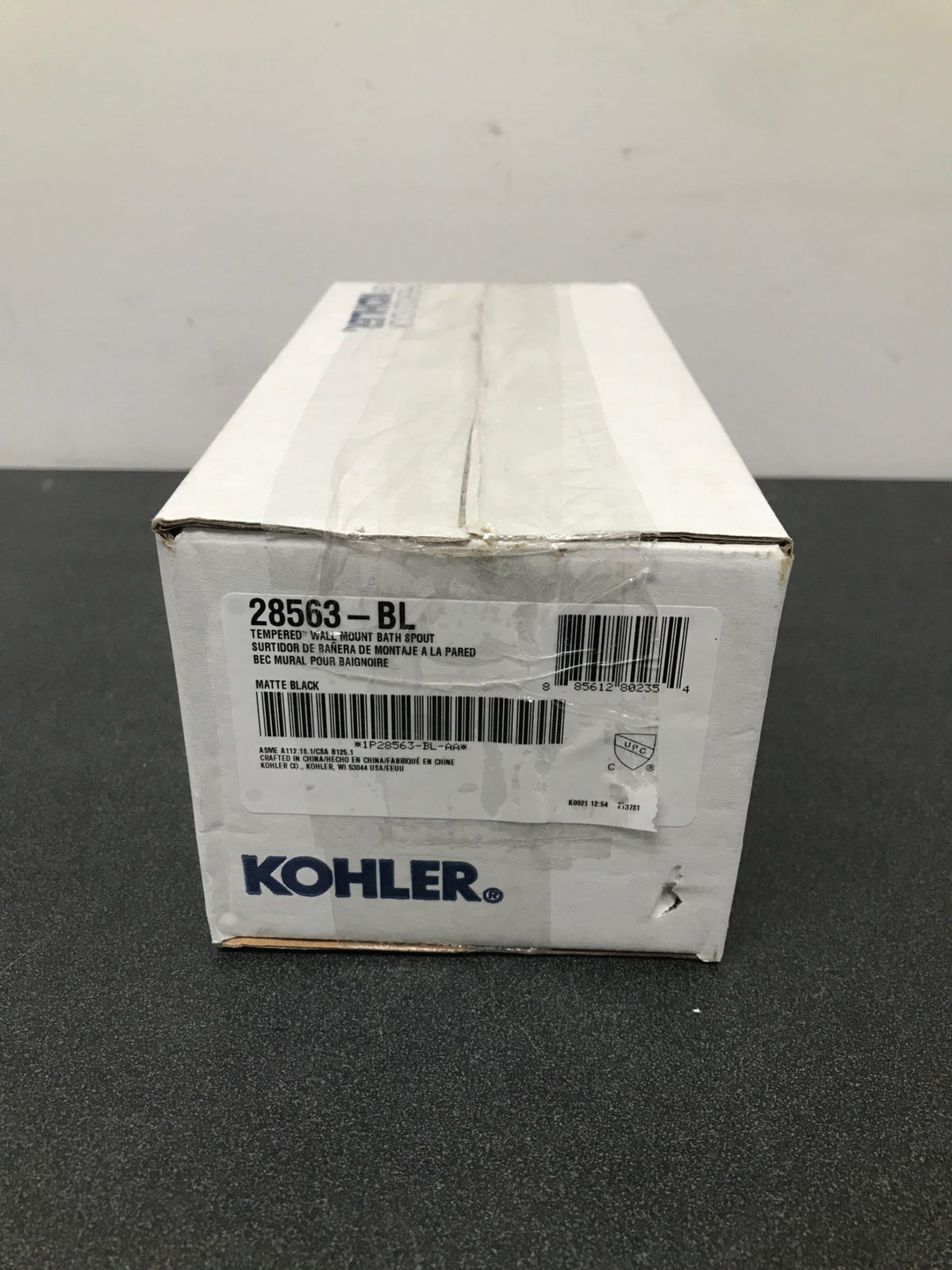 Kohler K-28563-BL Tempered 6-3/8" Integrated Diverter Tub Spout - Matte Black