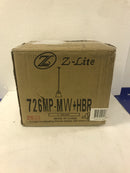 Z-Studio 8" Wide Mini Pendant - matte white with Heritage Brass