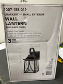 Hampton bay 28235 Drackert 13 in. 1-Light Flat Black Hardwired Outdoor Wall Light Lantern Sconce with Seedy Glass, No Bulb Included