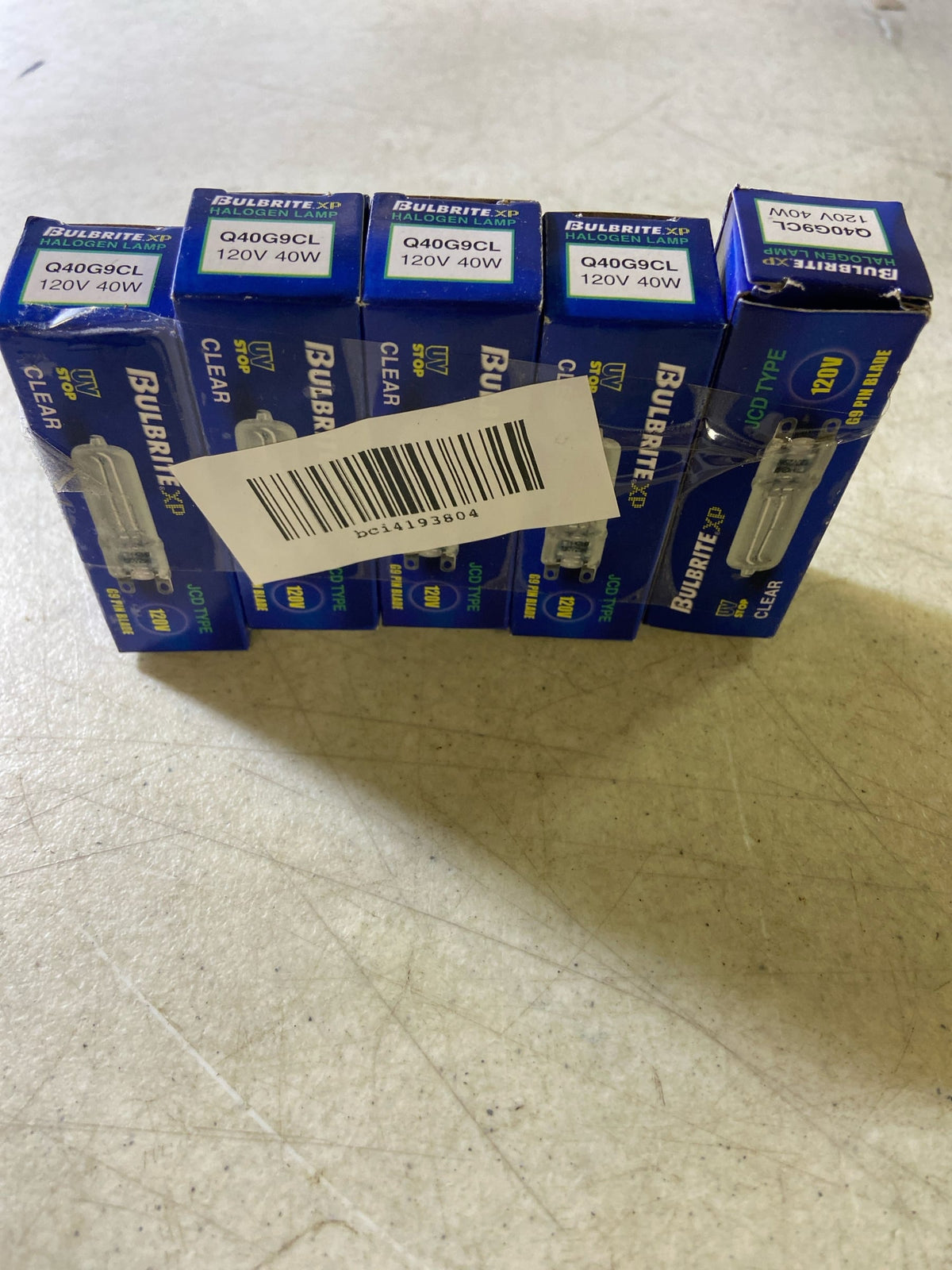 Bulbrite 860828 Pack of (5) 40 Watt Dimmable T4 G9 Halogen Bulbs - 500 Lumens and 2900K - Clear