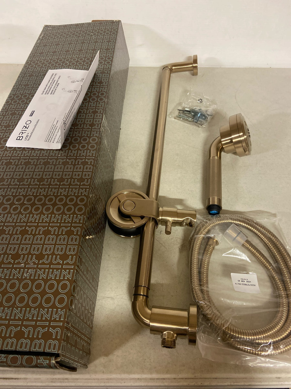 Brizo 88735-GL Litze 1.75 GPM Multi Function Hand Shower with Slide Bar and Integrated Wall Elbow - Luxe Gold
