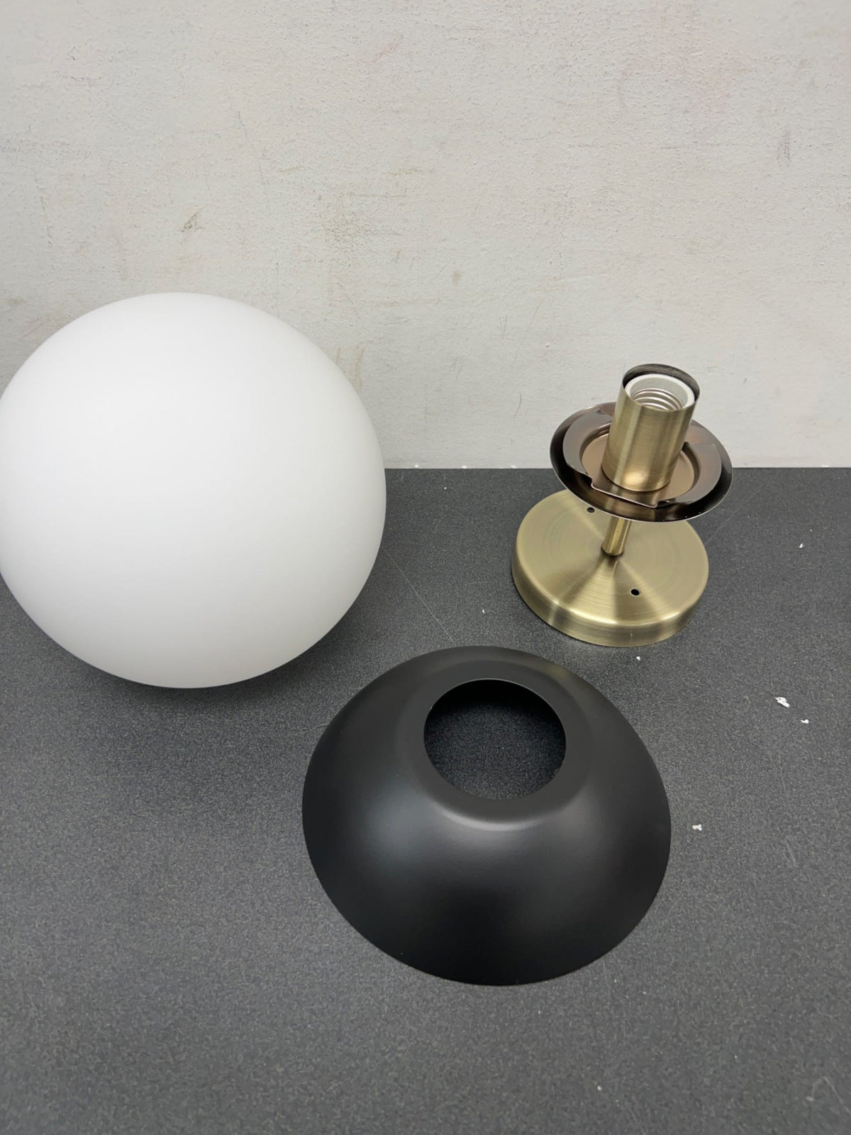 Golden Lighting 3218-SF AB-BLK Dixon 8" Wide Semi-Flush Globe Ceiling Fixture with Black Accent and Frosted Glass - Aged Brass