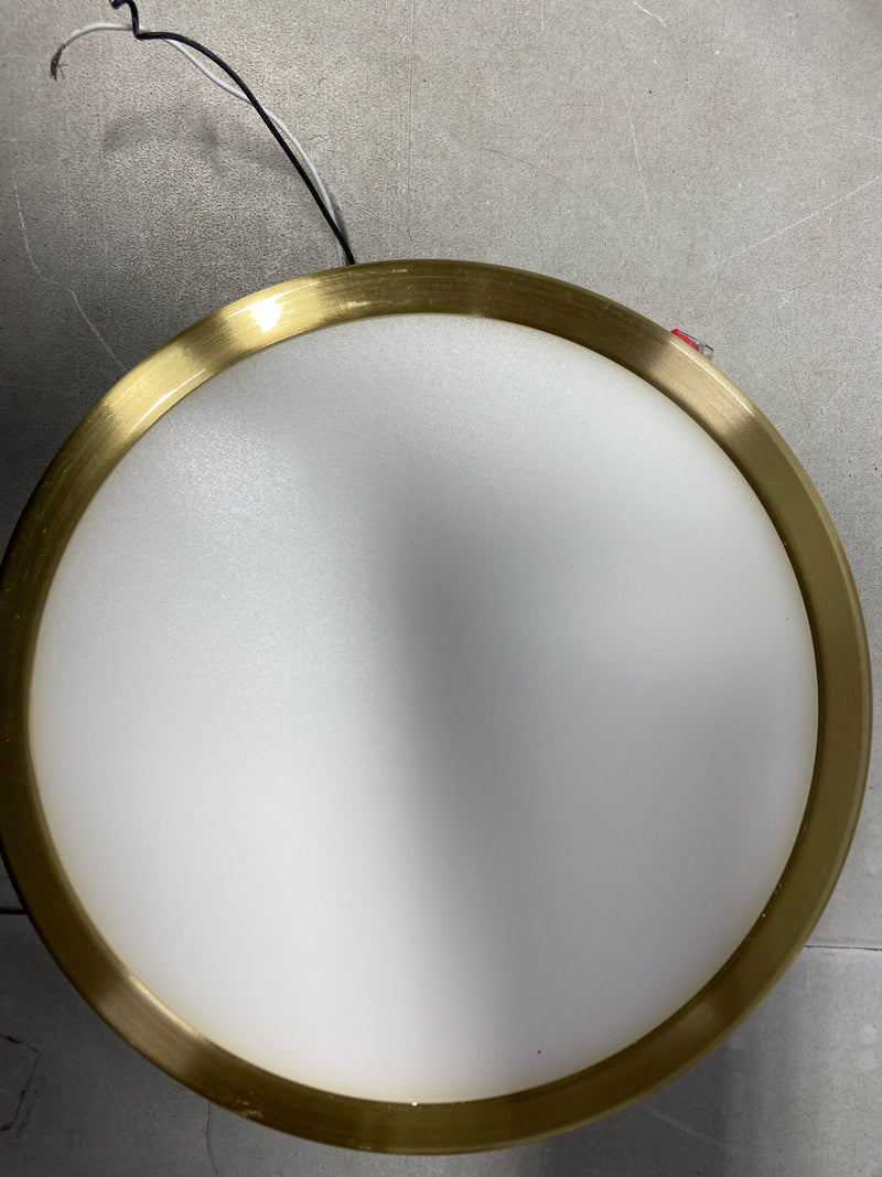 WAC Lighting FM-4610-30-BR Geos Single Light 10" Wide Integrated LED Flush Mount Ceiling Fixture / Wall Light with a Frosted Acrylic Shade - Brass / 3000K