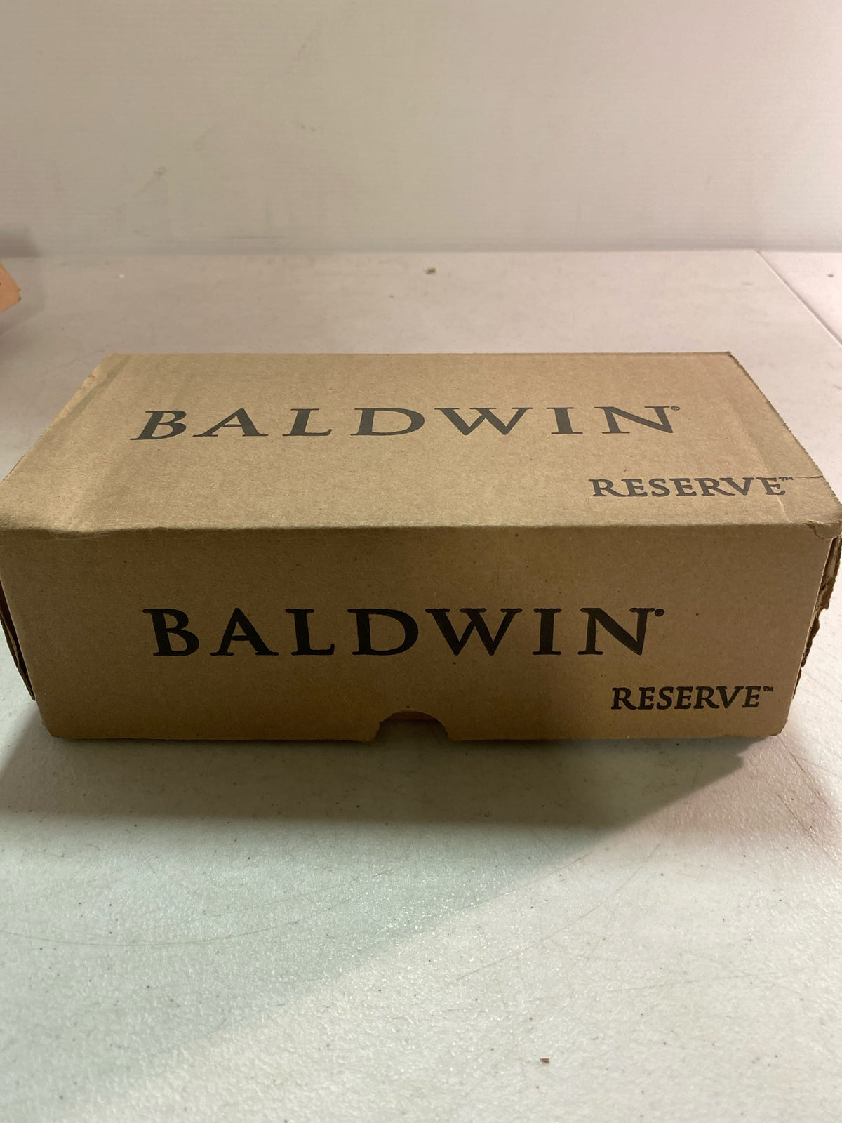 Baldwin FDSQUCFR150 Square Non-Turning Two-Sided Dummy Door Lever Set with 5 Inch Rectangle Rose from the Reserve Collection - Satin Nickel
