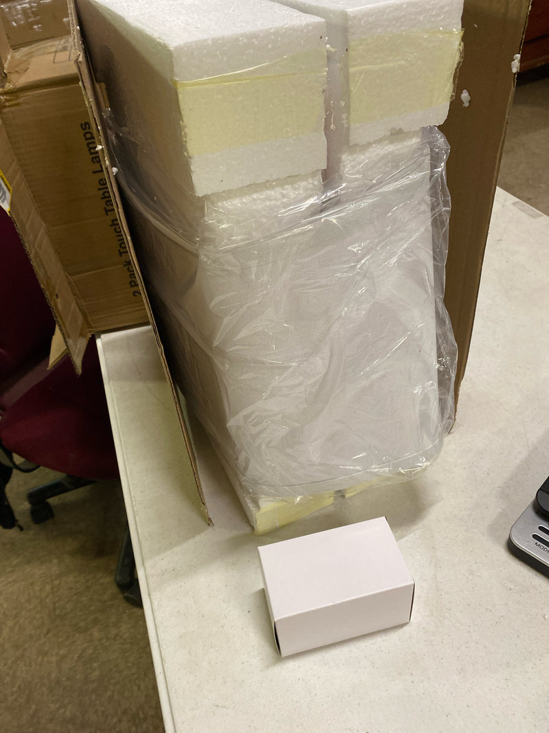 Rottogoon PALP366AB2 26 in. Farmhouse Table Lamps Set of 2, Bedside Touch Lamp with USB C+A Ports White Fabric Shade LED Bulbs Include