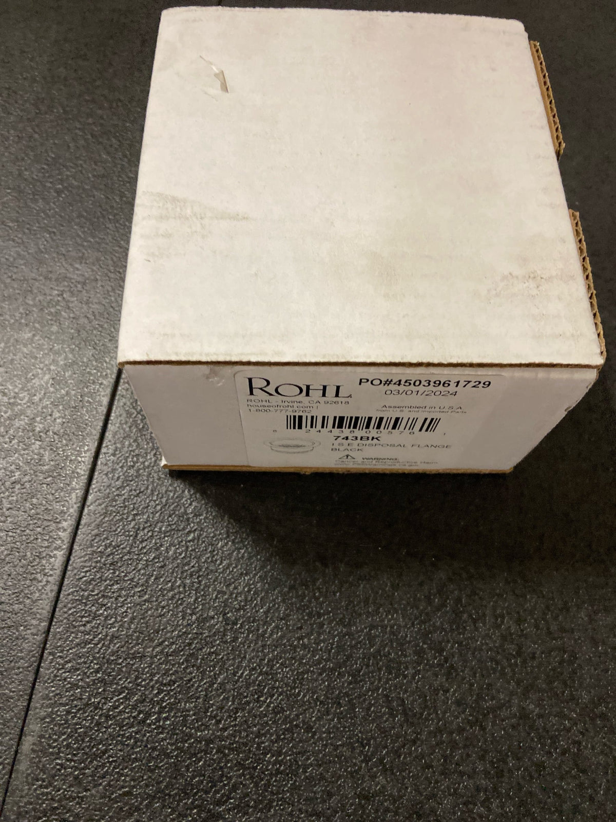Rohl 743BK 3-1/2" Disposal Flange - Black