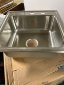 Elkay LR1919 Lustertone 19-1/2" Drop In Single Basin Stainless Steel Kitchen Sink - 2 Faucet Holes (Middle Right)