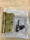 Hickory Hardware 70307-6100 Solid Brass 3.5" x 3.5" - 1/4" Radius Corner Plain Bearing Arc Pattern 6 Hole Door Hinge - Winchester Brass