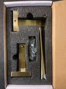 Bwe A-91069-BG Wall Mounted Toilet Paper Holder Double Post Pivoting Square Tissue Holders Roll Hangers Stand Modern in Brushed Gold