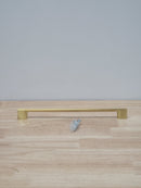 Jeffrey Alexander 635-256BG Sutton 10-3/16" (256 mm) Center to Center Squared Sleek Large Cabinet Handle / Large Drawer Pull - Brushed Gold