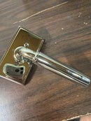 Emtek Privacy Set, Rectangular Rosette, Manning Lever (Left Hand, Polished Nickel)