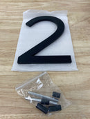 Sure-Loc HNF6-2 FBL 6" Inch Tall Brushed Aluminum Floating House Number 2 - Flat Black