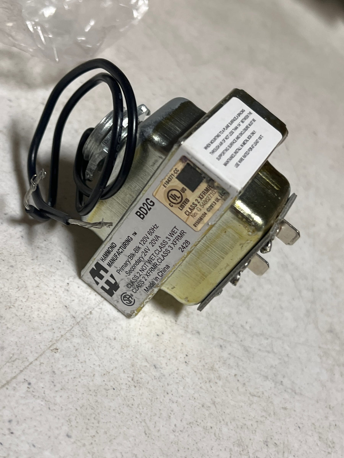 Hammond Manufacturing BD2G Class 2 TX 20VA 120V