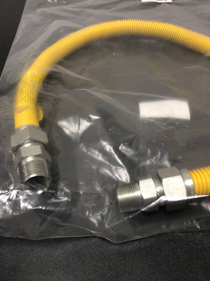 Jones Stephens G76041 1" OD (3/4" ID) X 36" Long, 3/4" Male Pipe Thread X 3/4" Male Pipe Thread, Yellow Coated Corrugated Stainless Steel Gas Connector - N/A