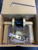 Kwikset 740HFLRDT-4S Halifax Single Cylinder Keyed Entry Door Lever Set with Round Rose - Satin Brass