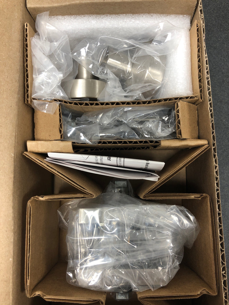 Baldwin PSCONCSR150 Contemporary Passage Door Knob with Square Rose - Satin Nickel