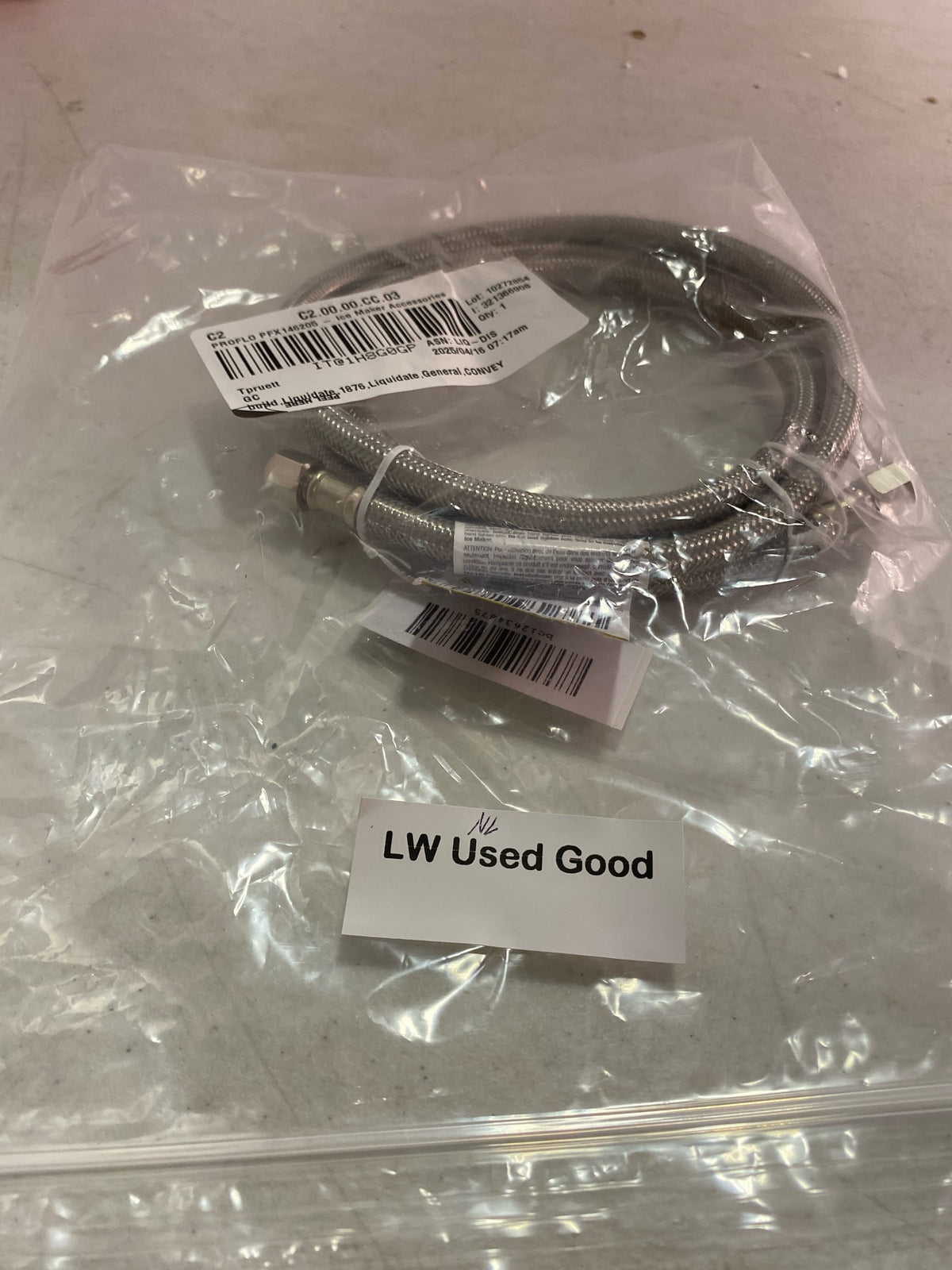 PROFLO PFX146205 60" Double Reinforced Icemaker Supply Hose - Stainless Steel