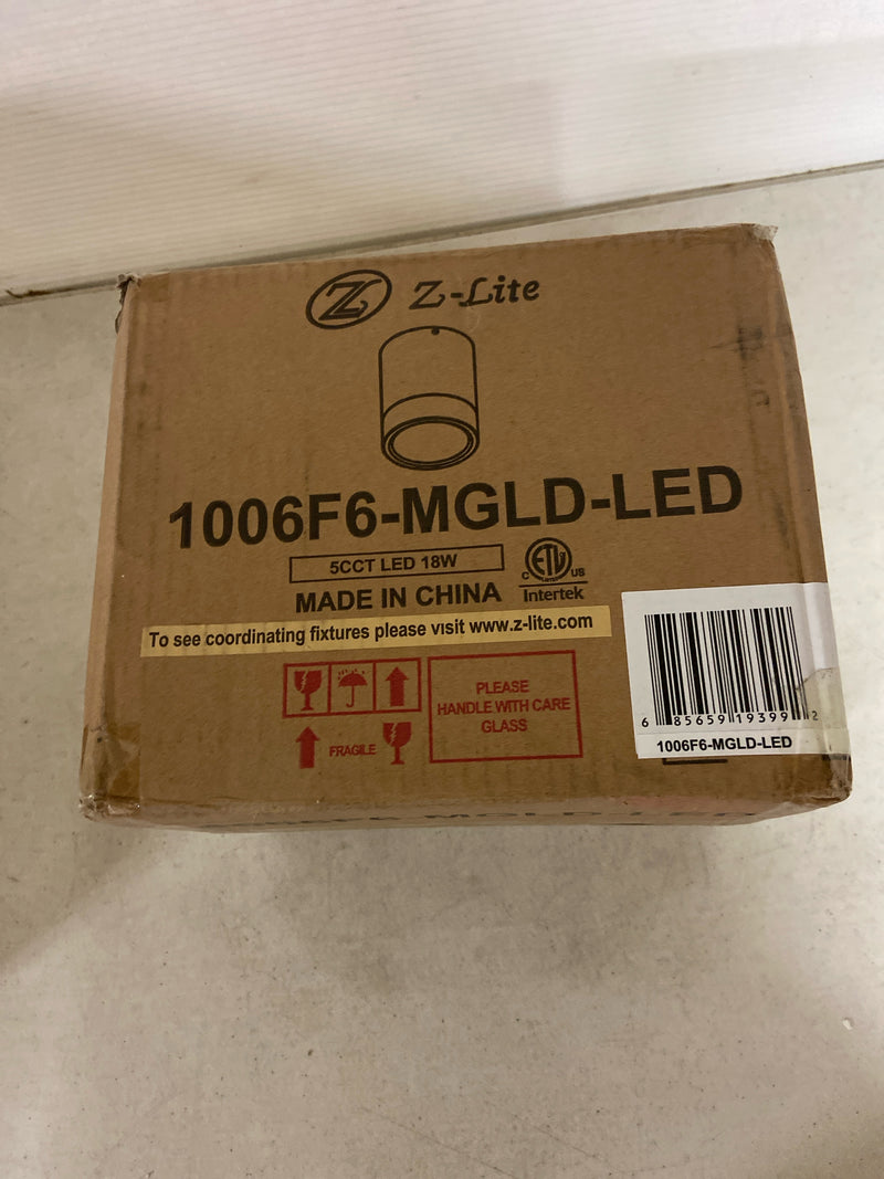 Unbranded 1006F6-MGLD-LED Algar 6 in. Modern Gold Integrated LED Flush Mount with Frosted Acrylic Shade (1-Pack)