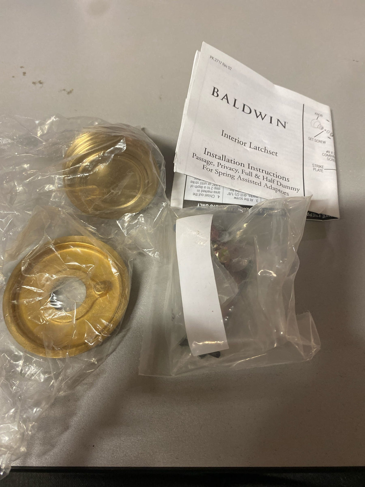Baldwin 5066033IDM 5066 Non-Turning One-Sided Dummy Door Knob with 5078 Rose from the Estate Collection - Vintage Brass