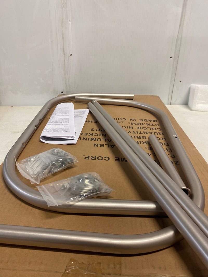 Zenna home E60H1ALBN NeverRust 28 in. x 60 in. Rustproof Aluminum Hoop Shaped Shower Rod for Standalone Tubs in Brushed Nickel