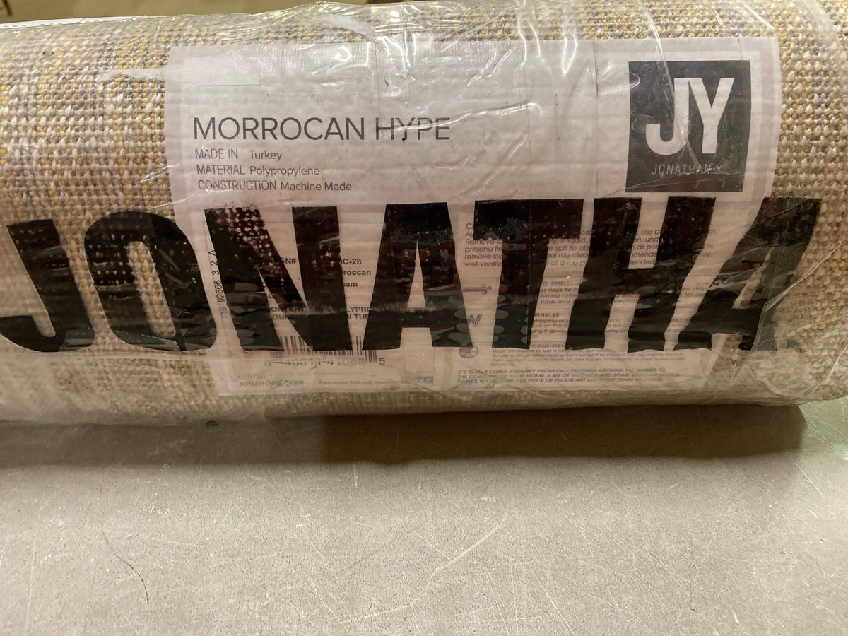 JONATHAN Y Lighting MOH200C-28 Moroccan Hype 2-1/4' x 8' Polypropylene Geometric and Moroccan & Tribal Indoor Runner - Gray / Cream