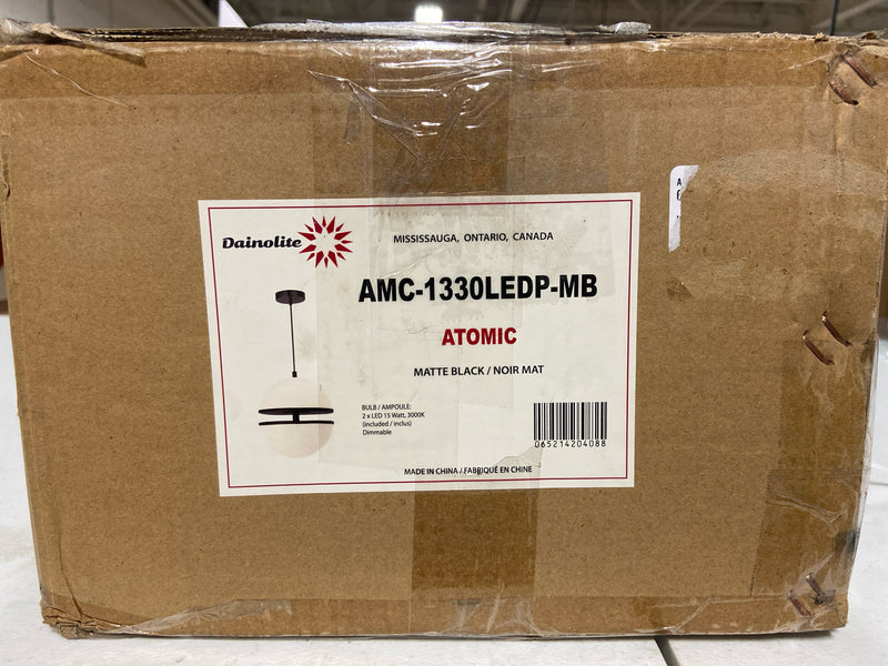 Dainolite AMC-1330LEDP-MB Atomic 12" Wide LED Pendant - Matte Black