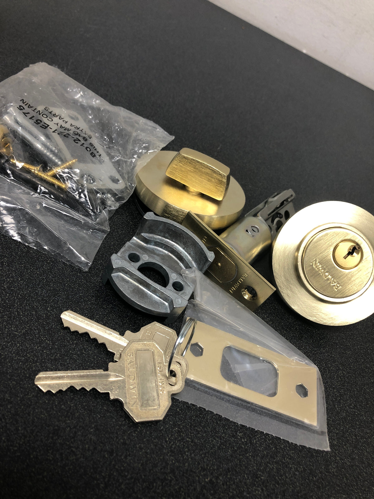 Baldwin 8244044 Contemporary Solid Brass Single Cylinder Keyed Entry Deadbolt from the Estate Collection - Satin Brass