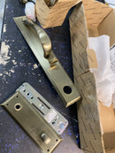 Baldwin 6403050ENTR Cody Style Full Escutcheon Single Cylinder Handleset with Interior Oval Knob - Satin Brass and Black