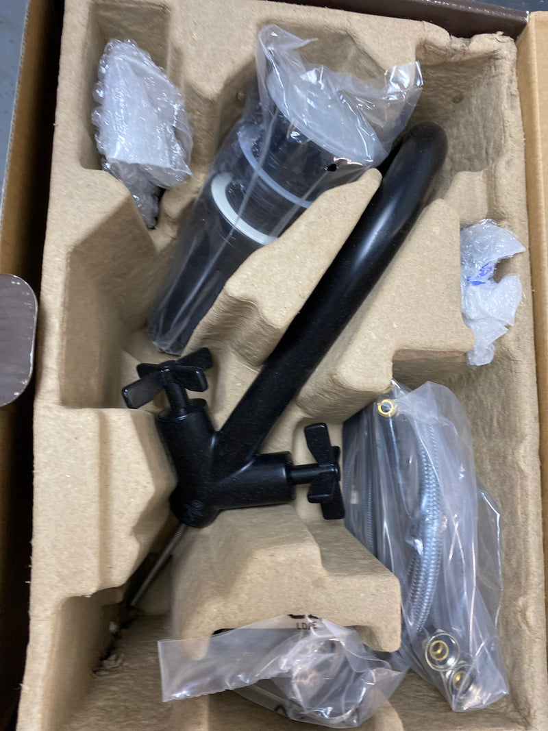 Signature hardware 484005 Vassor 8 in. Widespread Double Handle Bathroom Faucet in Matte Black