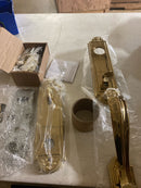 Baldwin EEELIxCURREBE003 Elizabeth One Piece Single Cylinder Keyed Entry Handleset with Right Handed Interior Curve Lever and Emergency Egress Function - Polished Brass