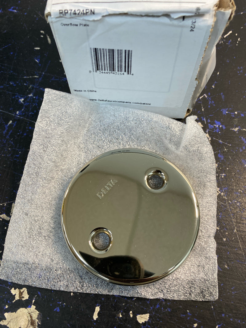 Delta RP7424PN Tub Overflow Plate - Brilliance Polished Nickel