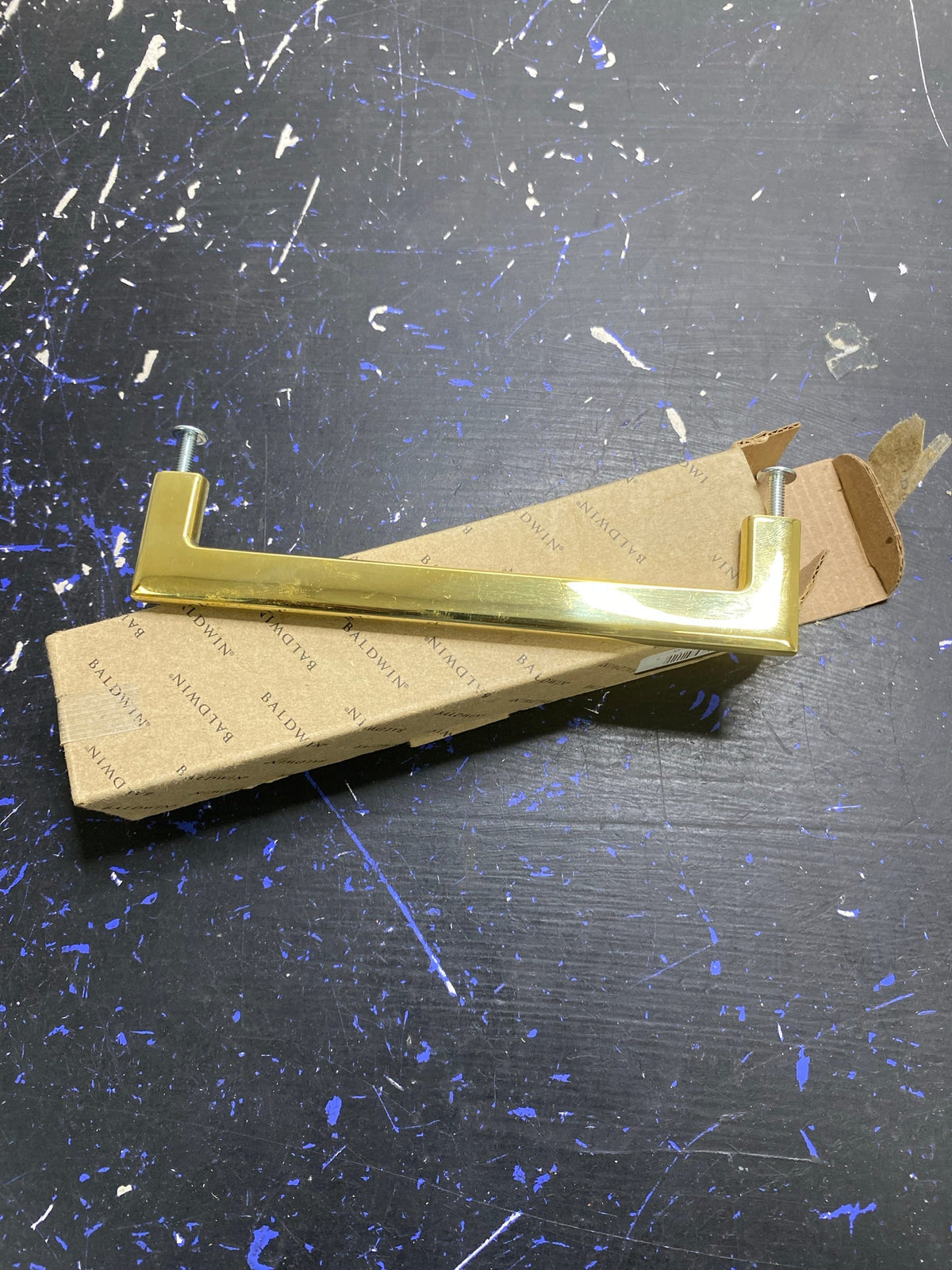 Baldwin 4413031BIN Bevel 6 Inch Center to Center Handle Cabinet Pull from the Estate Collection - Non-Lacquered Brass
