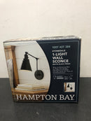 Hampton bay EW11475BK1-A 1-Light Black Plug-In/Hardwired Swing Arm Wall Lamp with 6 ft. Fabric Cord