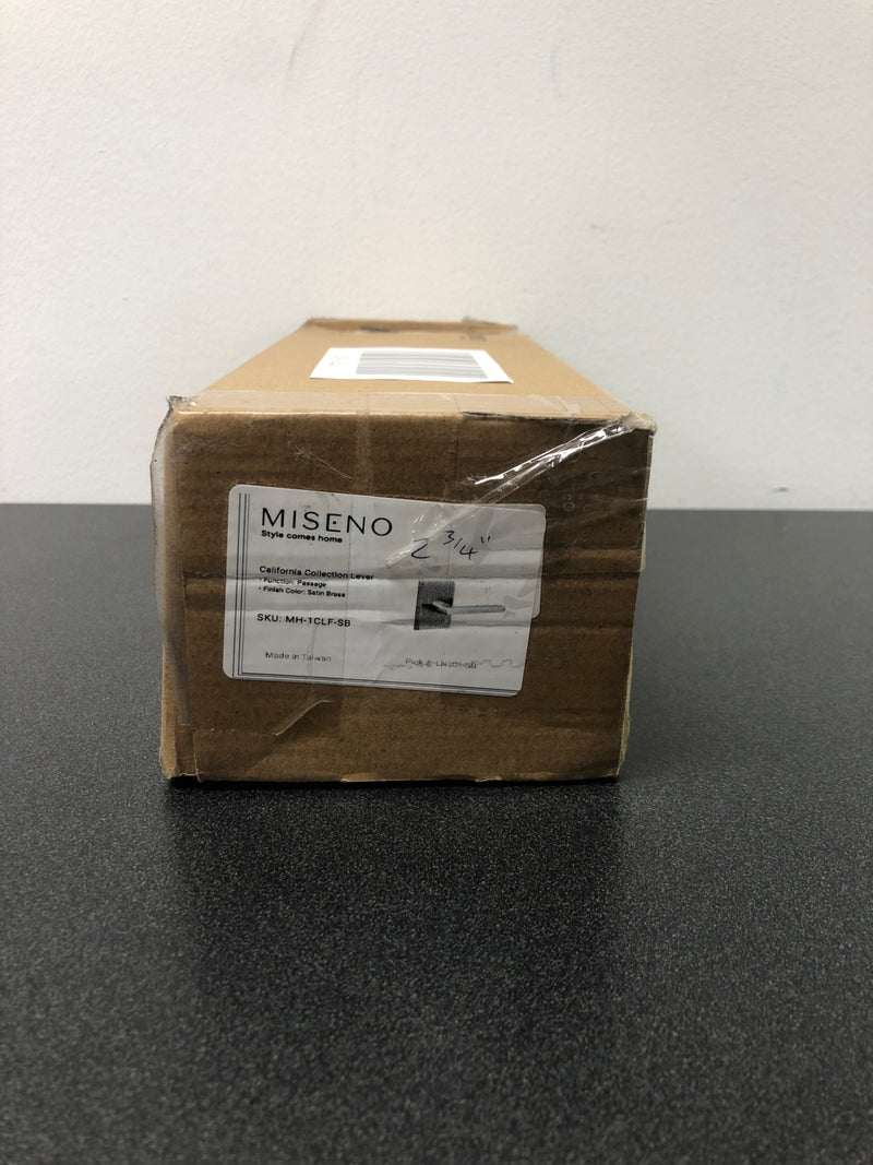 Miseno MH-1CLF-SB California Passage Door Lever Set with Rectangle Rose - Satin Brass