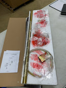 Globe Electric 51695 Positano 4 Piece Bathroom Hardware Set with Towel Bar, Towel Ring, Toilet Paper Holder, and Robe Hook - Matte Brass