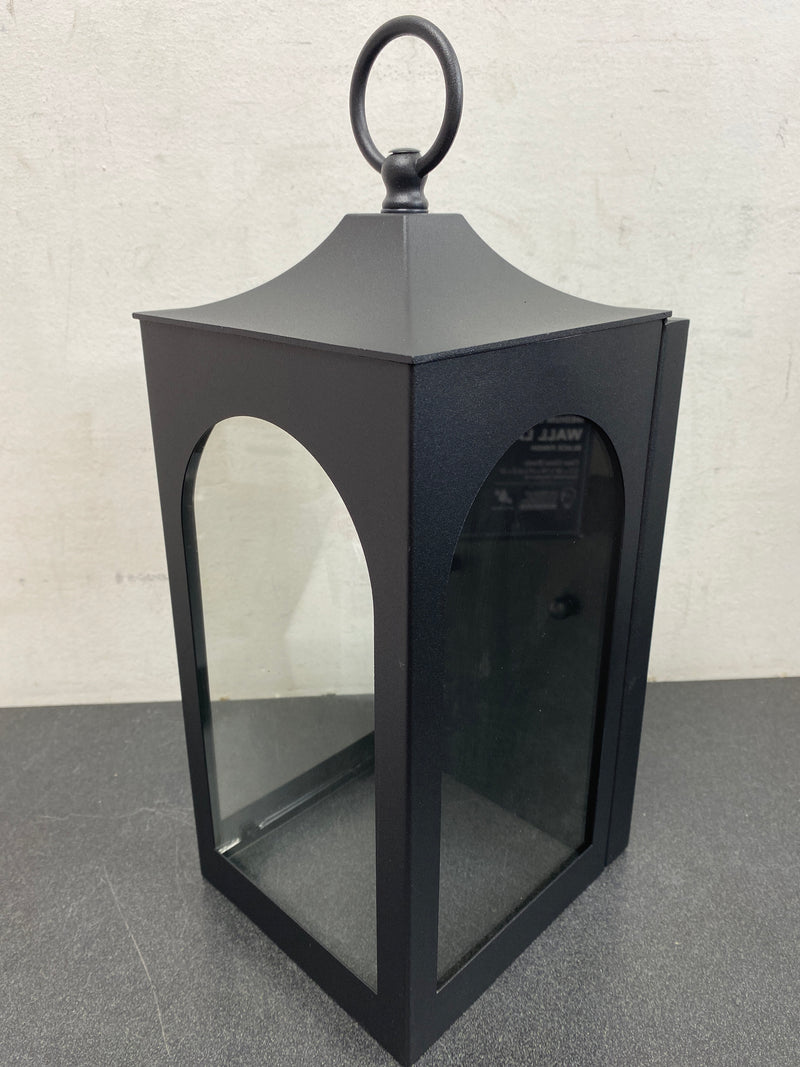 Hampton bay W190427-1SS Tremont 10.3 in. 1-Light Black Outdoor Wall Light Fixture with Clear Glass