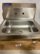Amgood Stainless Steel Wall Mounted Hand Sink 17 in. x 15 in. with Gooseneck Faucet