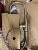 Franke FF3450 Steel Series 17-7/16" Tall Single Handle Pull-Down Kitchen Faucet, Stainless Steel