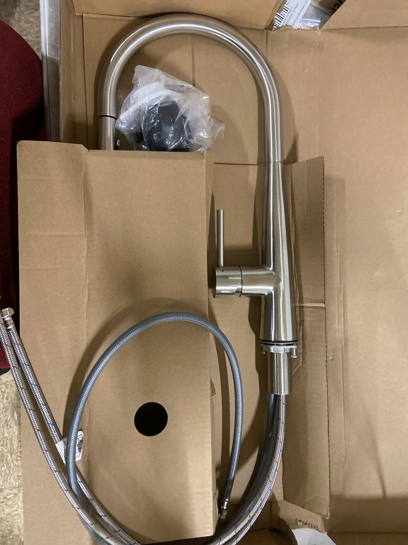 Franke FF3450 Steel Series 17-7/16" Tall Single Handle Pull-Down Kitchen Faucet, Stainless Steel