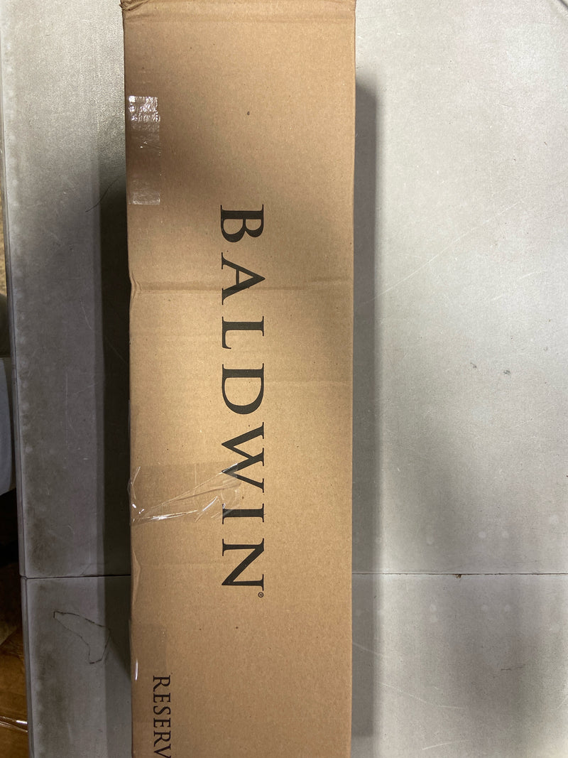 Baldwin EELONxRUSSBE481 Longview Full Plate Single Cylinder Keyed Entry Handleset with Interior Rustic Knob and Emergency Egress Function - Dark Bronze