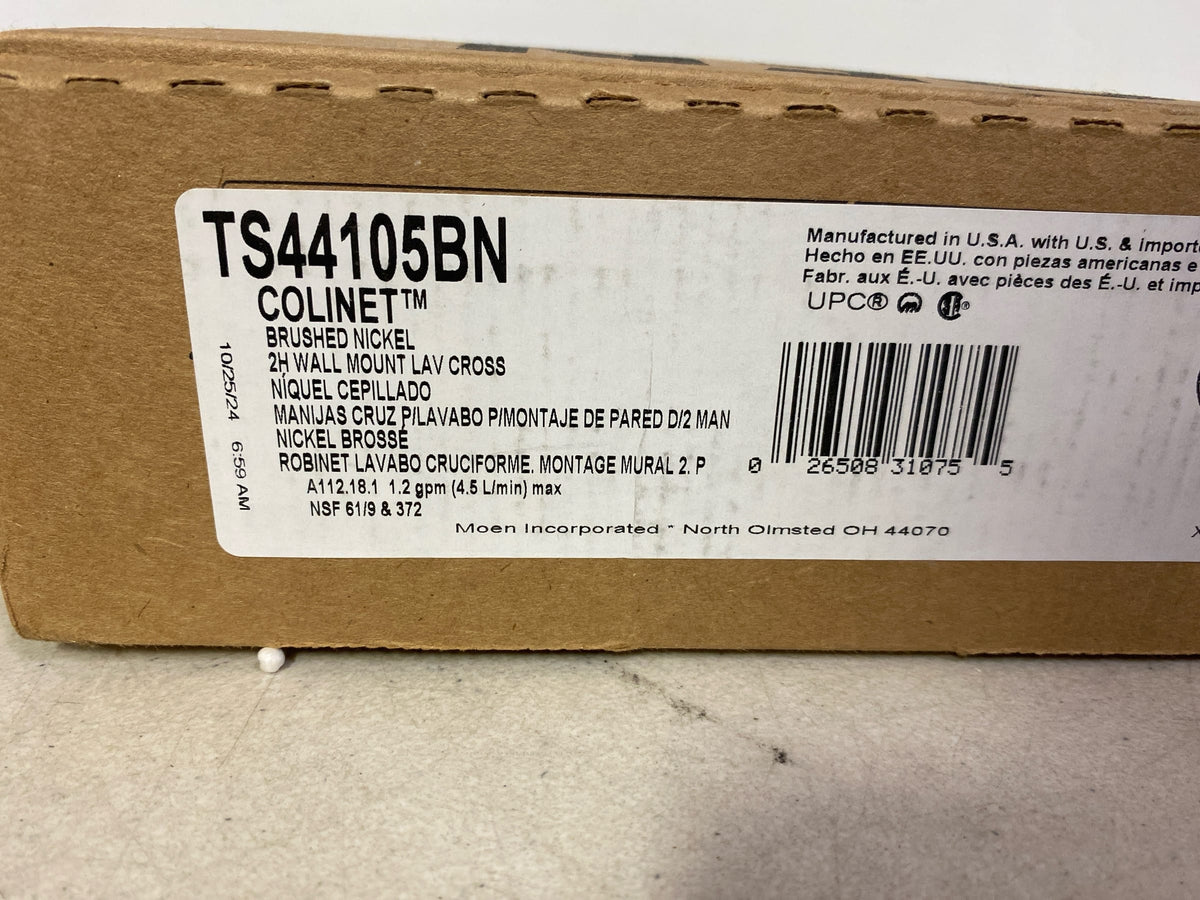 Moen TS44105BN Colinet 1.2 GPM Wall Mounted Widespread Bathroom Faucet - Brushed Nickel