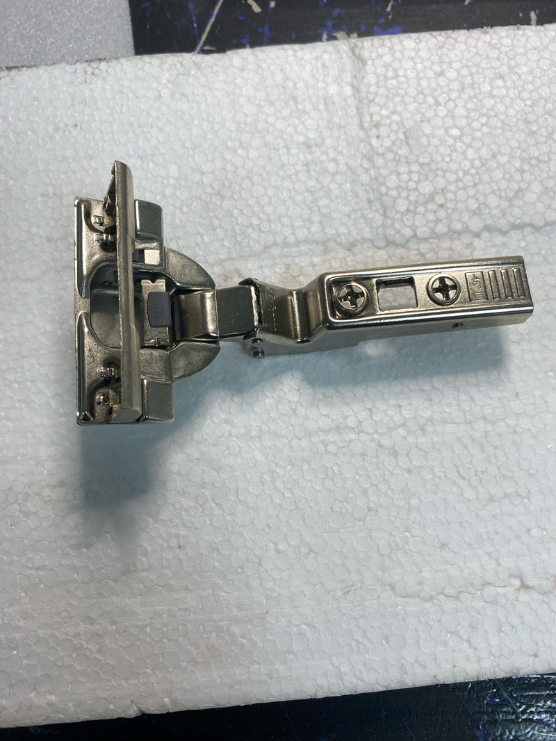 Blum 79B3490 CLIP Top 45-Degree Negative Angle INSERTA Cabinet Door Hinge with 110-Degree Opening Angle, Self Close and BLUMOTION Soft Close Function - Nickel