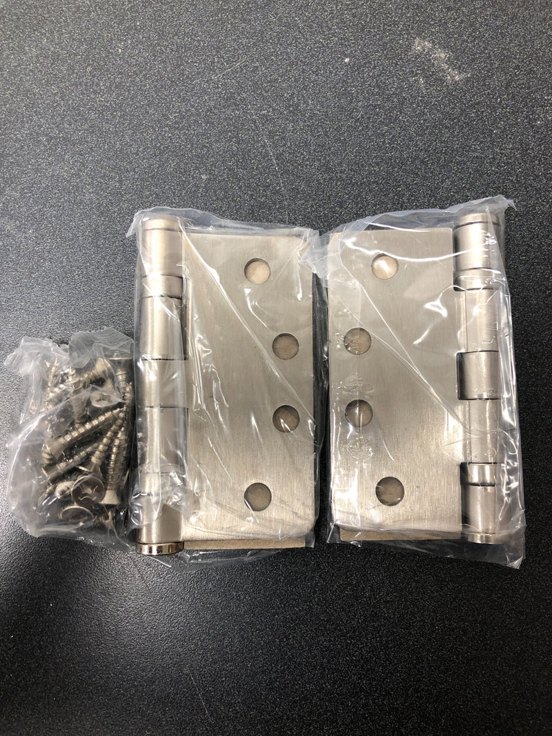 Deltana S44R4HD15 4" x 4" Plain Bearing 1/4" Radius Corners Mortise Hinge - Pair - Satin Nickel