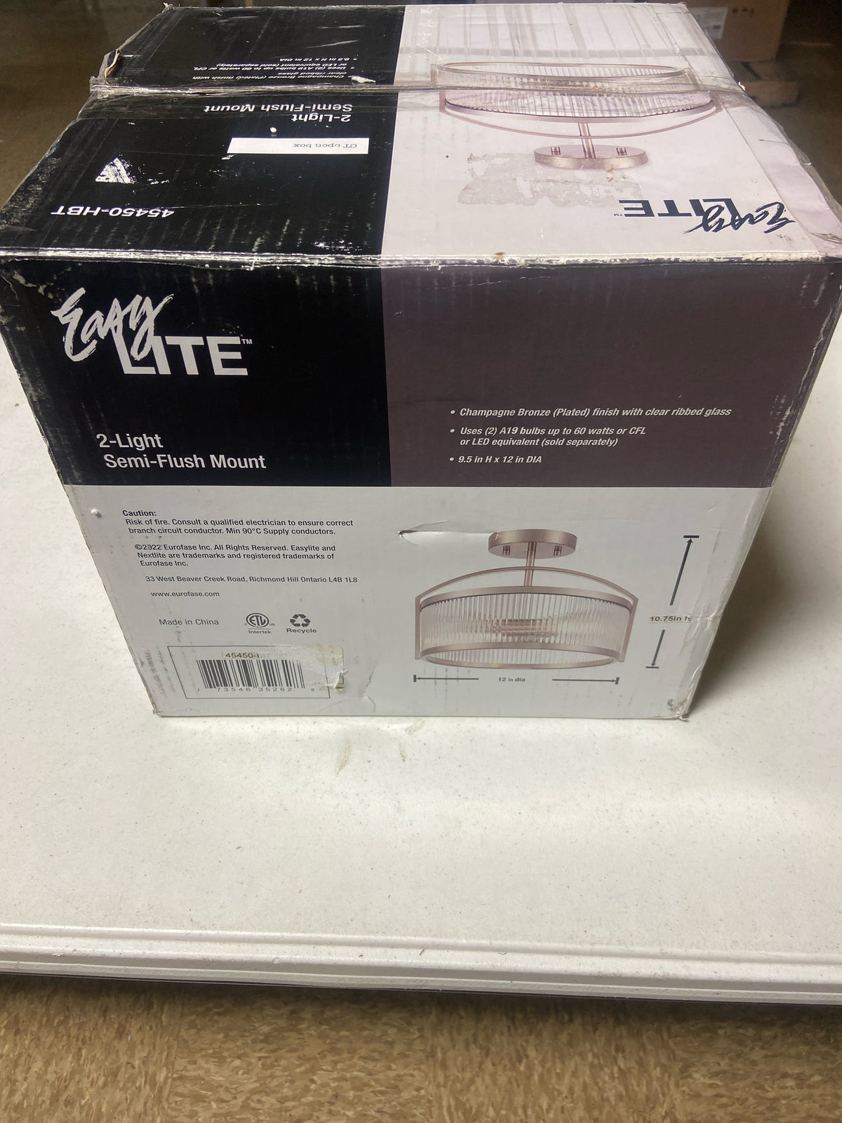 Easylite 45450-HBT 12 in. Gold Semi-Flush Mount