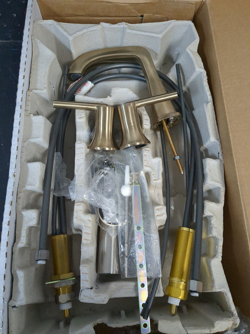 Delta 35775-CZ-PR-MPU-DST Stryke 1.2 GPM Widespread Bathroom Faucet with Lever Handles and Pop-Up Drain Assembly - Lumicoat Champagne Bronze