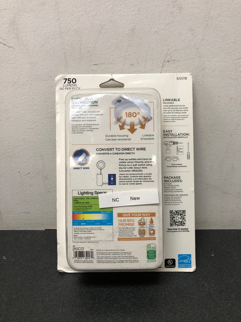 Ultra prograde 65018-T1 EZ Link Linkable Plug-in LED White Puck Light with High/Low Switch (5-Pack)