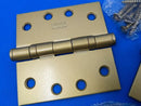 Emtek 940144 4x4 Inch Ball Bearing Steel Hinges in Satin Brass. Pack of 2 